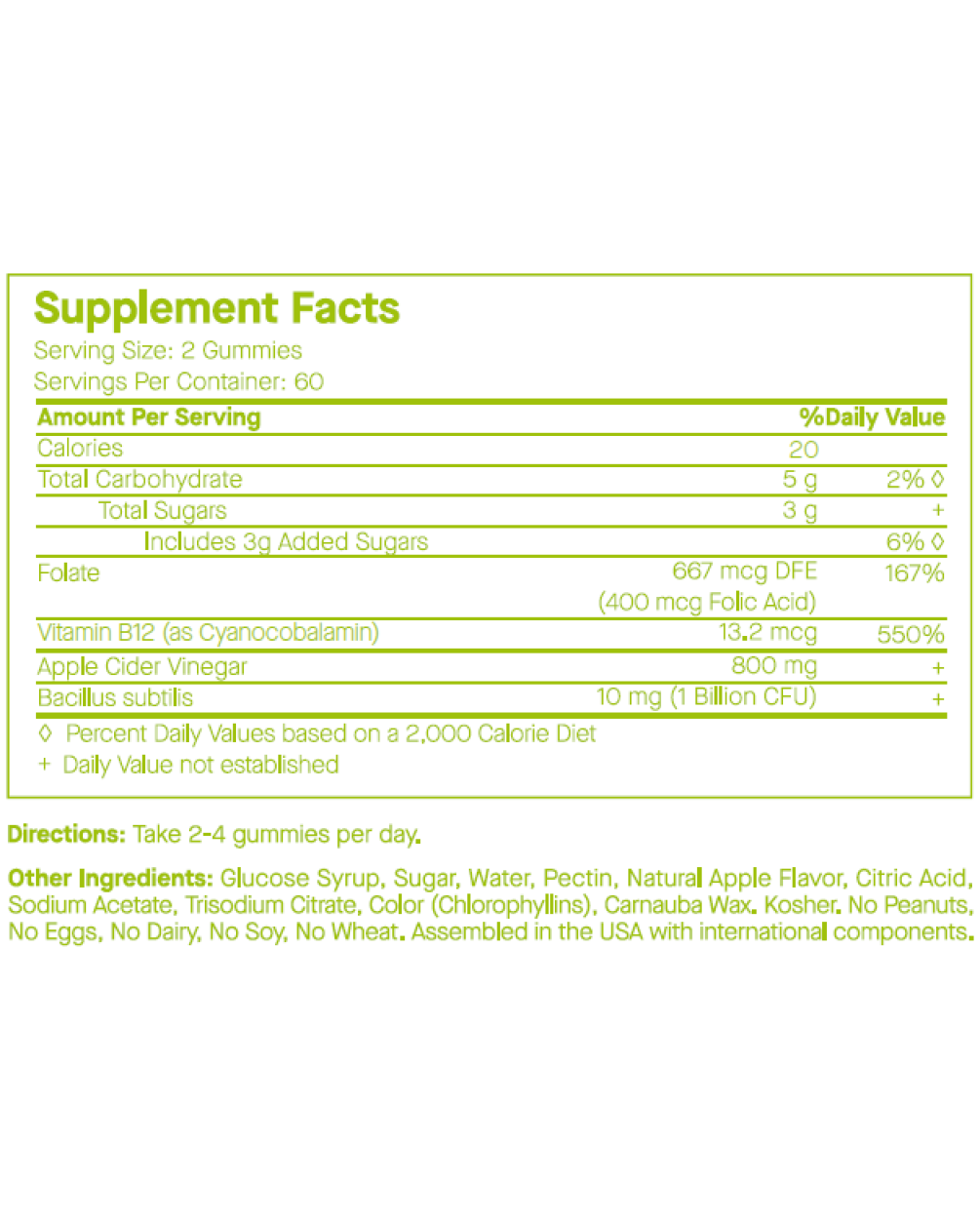 J29 Apple Cider Vinegar + Probiotics gummies 60 counts
